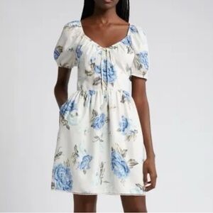 NWT Chelsea28 Blue Floral Mini Dress